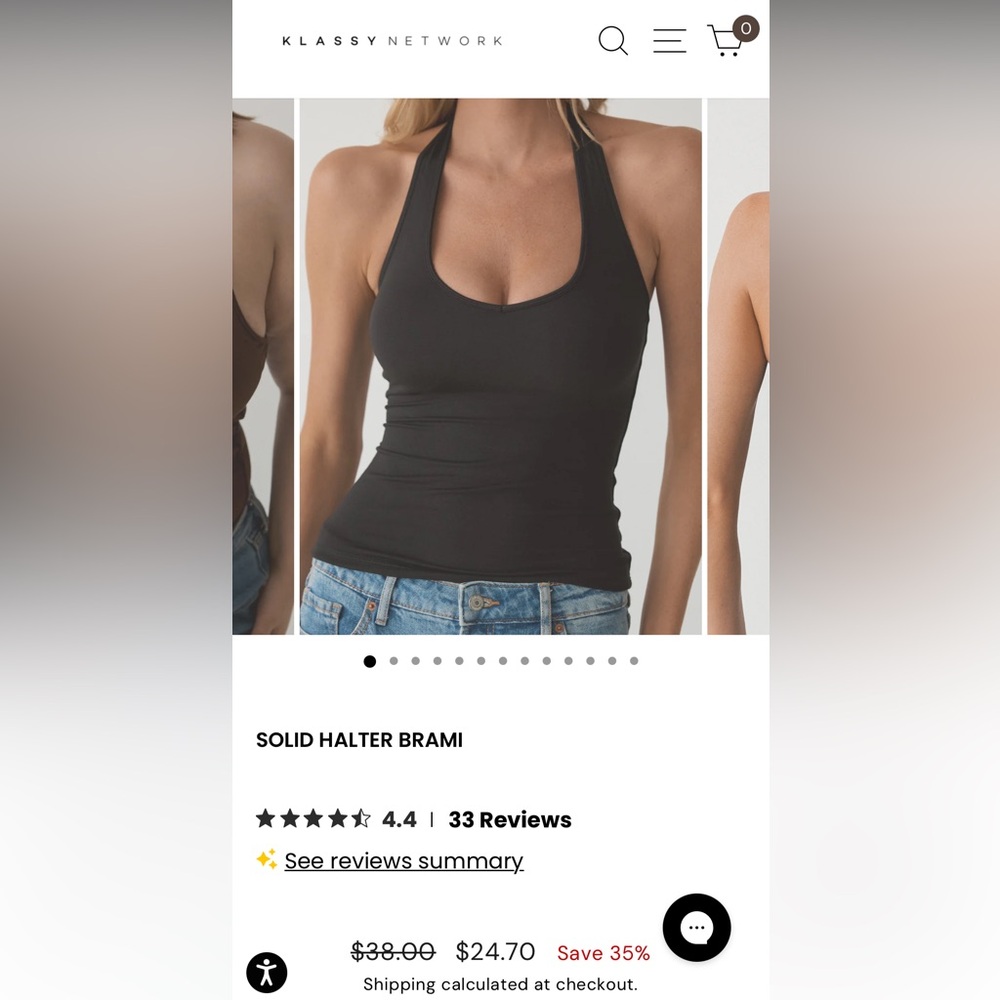 Klassy brami halter top size L